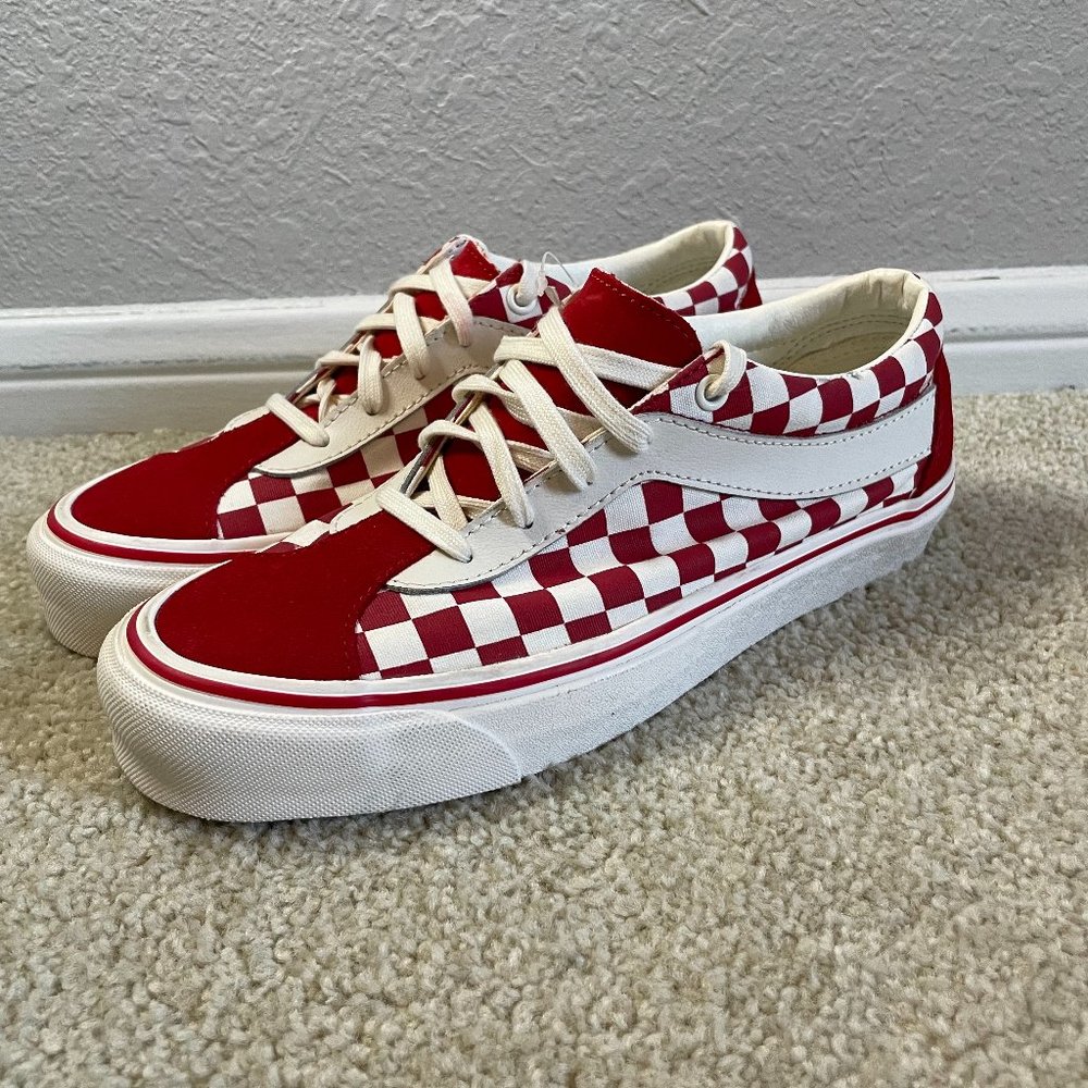 Vans Old Skool Checkerboard Red White Skate Shoes Men's Size 7.5 Women 9